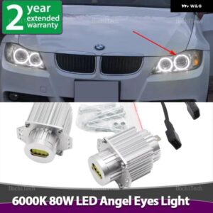 BMW 80ワット エンジェルアイハローリングマーカーサイドライト LED 電球 オートランプ E90 E91 3シリーズ 320 325I 328I 335I プレ LCI 2004-2008