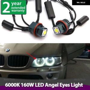 BMW 160ワット 車ランプエンジェルアイ DRL 電球 ライトホワイト E39 E53 E60 E61 E63 E65 E66 E87 525I 530I XI 545I X3 M5 X5