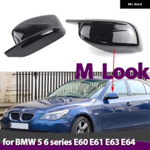 BMW 1ペア M LOOK サイドケース トリム バック ミラー キャップ 5シリーズ E60 E61 E63 E64 2004-2008 520I 525I 528I 528XI 530I