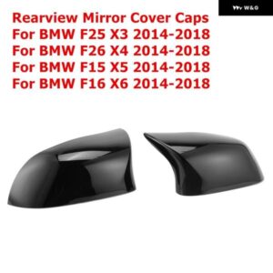 BMW 1ペア バック ミラー カバー キャップ M スタイル ウイング サイド ミラー カバー F25 X3 F26 X4 F15 X5 F16 X6 2014-2018