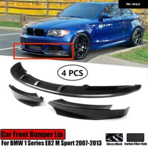 BMW 1シリーズ E82 M スポーツ 2007-2013 フロント バンパー リップスプリッター ディフューザー スポイラー プロテクター カーボンスタイル