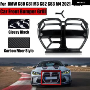 BMW 2021-2023 G80 G81 M3 G82 G83 M4 フロント バンパー グリル カーボンスタイル 黒フードグリル ACC