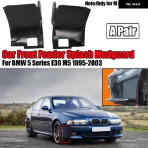 BMW ペア車フェンダー マッドガード トリム 5シリーズ E39 M5 1995-2003 M フロント バンパー スプラッシュ パネル ライナーホイールカバー 左右 ABS