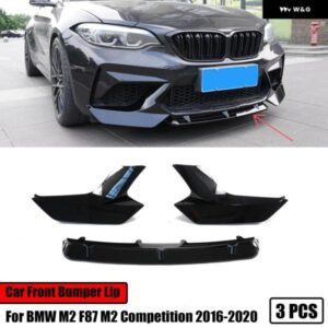 BMW 3個 フロント バンパー リップ M2 F87 M2 ビレット 2016-2020 スポイラー ディフューザー スプリッターカーボンスタイル アクセサリー