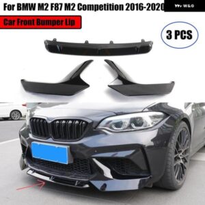 BMW M2 F87 M2 ビレット 2016-2020 3個 フロント バンパー リップ スポイラー ディフューザー スプリッターカーボンスタイル アクセサリー