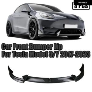 テスラ 3個 モデル3 2017-2023 モデルY 2020-2023 フロント バンパー 唇黒 ABS スポイラー スプリッター ディフューザ