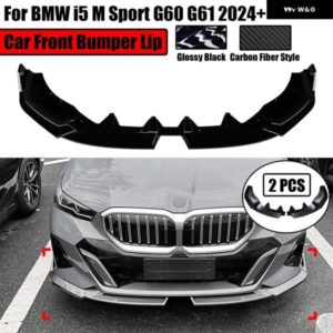 BMW 2個 I5 M スポーツ G60 G61 2024 + フロント バンパー リップ スポイラー スプリッター M パフォーマンス MP スタイル フロント バンパー