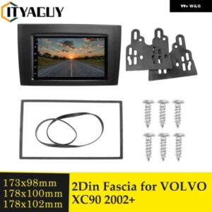 ボルボ 2DIN 車フェイシア XC90 2002+ CD DVD パネル トリム ダッシュ オーディオ アダプタオート ステレオ ラジオ フレーム フィッティングインストール