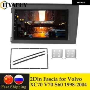 ボルボ 2DIN 自動車ラジオ フレーム フェイシアプレート トリム キット XC70 V70 S60 1998-2004 ステレオ ダッシュボード パネル ベゼル