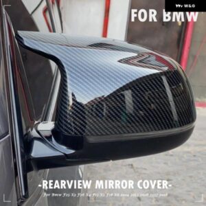 BMW 2X リアビューサイド ミラー カバー トリム F25 X3 F26 X4 F15 X5 F16 X6 2014 2015-2018 ブライトブラックカーボンスタイル