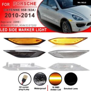 ポルシェ LED ダイナミック アンバー ウィンカーライト サイドフェンダーマーカーランプ カイエン 958 92A 世代 2010-14