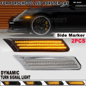 ポルシェ 2X ダイナミック LED サイドマーカーウィンカーウインカーインジケータライト 987 ケイマンボクスター 911 997 カレラターボ