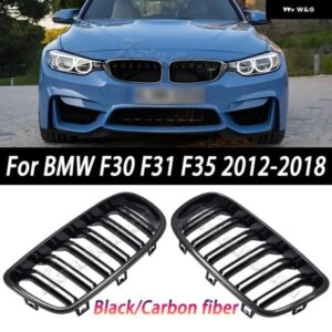 BMW カーボン/ブラックフロントキドニーグリル 3シリーズ F30 F31 F35 F80 2012-2018 レーシンググリル フードインレットグリル