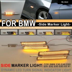 BMW 2個 スモークレンズ アンバー LED フェンダーサイドマーカーウィンカー ウインカーライト E60 E61 E82 E87 E88 E90 E91 E92 E93 CANBUS
