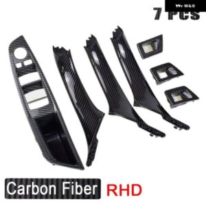BMW カーボン車内インナー ドアハンドル パネル プル トリム カバー 5シリーズ F10 F11 520D 525D 530D 535I