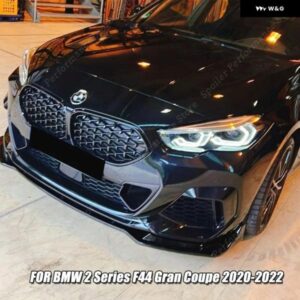 BMW 3個 グロスブラックフロント バンパー リップ スポイラー 2シリーズ F44 グランクーペ 2020-2022 スプリッターウィンカーチューニングカーアクセサリー