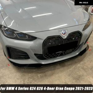 BMW フロント バンパー スプリッターリップ ディフューザー 4シリーズ G24 G26 420I 430I I4 M50 4 ドアグランクーペ 2021-2023 グロスブラックチューニング