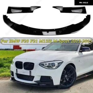 BMW 4ピース 1シリーズ F20 F21 120D 120I M135I プレ LCI M-スポーツフロント バンパー スプリッターリップ ディフューザー スポイラー 2012-2015 黒