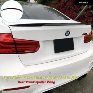 BMW M3 スタイル リア トランク スポイラー ウイング ブーツリップ ABS カーボンルック F30 3シリーズ 4 ドアセダン 2012-2018 F80 M3 セダン 2014-2019