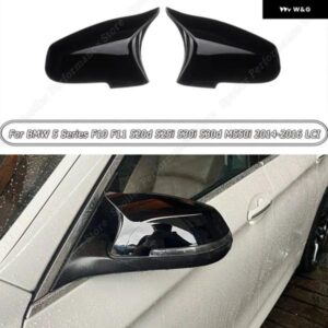 BMW 5シリーズ F10 F11 520D 525I 530I 530D M550I 2014 2015 2016 LCI リアビューサイド ミラー カバー ABS アクセサリーグロスブラック