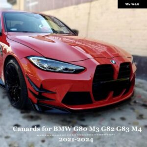 BMW 4個 M3 M4 G80 G81 G82 G83 2021-2024 フロント バンパー カナード サイド エアベント トリム UV コートグロスブラックインテークフレーム カバー ABS