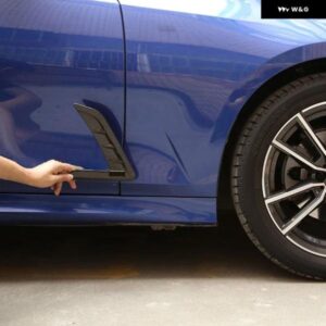 BMW 3シリーズ G20 G28 325 320 330I 2020-2023 ABS 黒サイド ウイング フェンダーエアガイドベントフレーム トリム カーアクセサリー