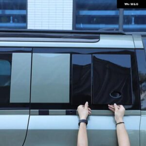 ランドローバー ディフェンダー 110 130 2020-2024 ABS カーボンリアサイドウィンドウ パネル カバー トリム ステッカー カーアクセサリー