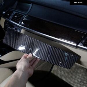 BMW X5 E70 X6 E71 2008-2013 ソフトカーボンカー コントロール ギア シフト パネル カバー インテリア キット トリム ステッカー カーアクセサリー