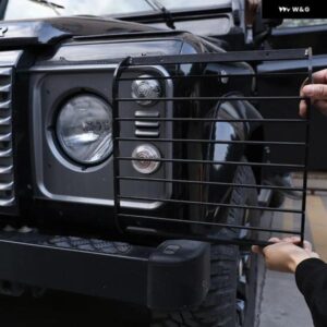 ランドローバー ディフェンダー 110 04-18 ステンレス 黒フロント ヘッドライト + リア テールライト ランプカバー トリム カーアクセサリー