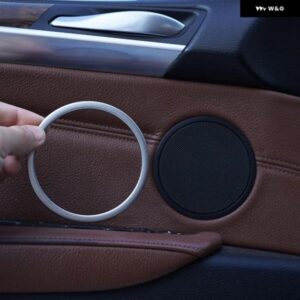 BMW X5 X6 E70 E71 2008-2013 ステンレス ドア オーディオ スピーカー ホーン 装飾 リング 装飾 ステッカー カーアクセサリー