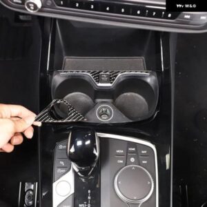 BMW 2シリーズ F44 2020-2023 ソフトカーボン中央 制御 水カップホルダー カバー トリム ステッカー カーアクセサリー