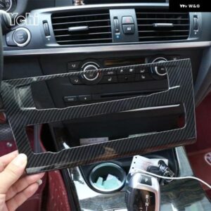 BMW X3 X4 F25 F26 11-2017 ABS カーボン中央 制御 空調 ボタン CD パネル カバー トリム ステッカー カーアクセサリー