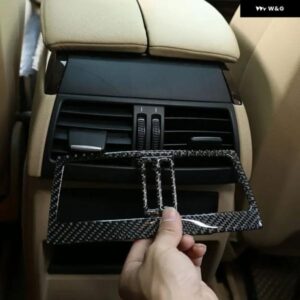 BMW X5 E70 X6 E71 2008-2013 ソフトカーボン車後列 空調 ベントフレーム カバー トリム ステッカー カーアクセサリー