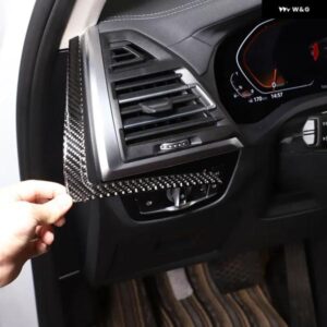BMW X3 X4 G01 G02 2018-2022 ソフトカーボンカー エアコン サイドベントフレーム パネル カバー トリム ステッカー カーアクセサリー