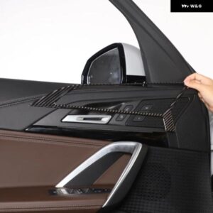 BMW X1 IX1 U10 U11 2023-2024 ソフトカーボンドアインナーハンドルフレーム トリム インテリア アクセサリー
