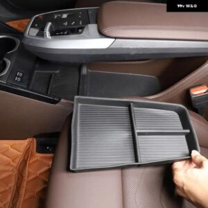 BMW X1 IX1 U11 2023-2024 TPE 黒中央 制御 アンダー 収納 ボックス 携帯電話トレイ インテリア カーアクセサリー