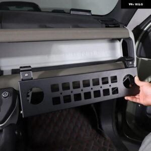 ランドローバー ディフェンダー 90 110 130 2020-24 黒副パイロット 収納 ラック多機能ダブルテーブルラックカーアクセサリー