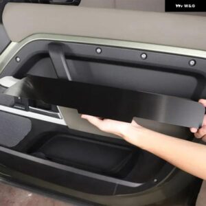 ランドローバー ディフェンダー 110 2020-2025 ステンレス 黒車内側ドア パネル 装飾 ステッカー インテリア アクセサリー