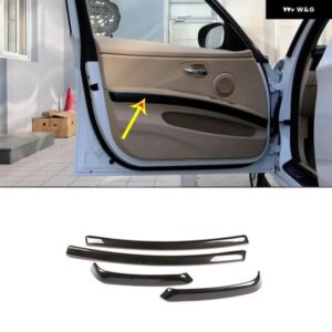 BMW 3シリーズ E90 E92 05-12 カー スタイリング ABS カーボンテクスチャ車内ドア 装飾 ストリップ ステッカー カーアクセサリー