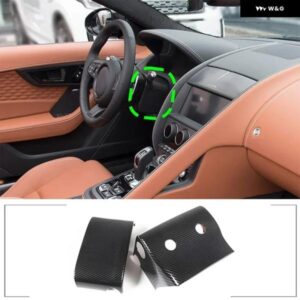 ジャガー 2013-2024 F-TYPE ABS カーボン ステアリングホイール ステアリングコラムカバー ステッカー インテリア アクセサリー