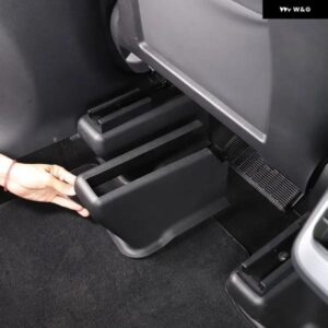 テスラ モデルY 2019-2022 ABS ブラックカーシート底部リアコーナー プロテクター カバー トリム ステッカー カーアクセサリー