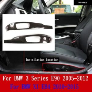 BMW 3シリーズ E90 X1 E84 2010-15 カー スタイリング ABS カーボンカーシートサイド調整フレーム カバー カーアクセサリー インテリア