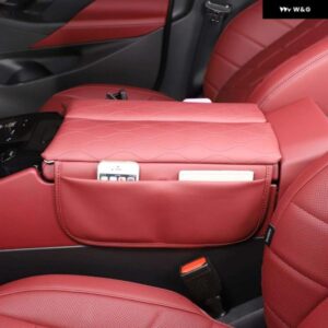 BMW 5シリーズ I5 G06 2024 レザーレッドセンター コンソール アームレスト ボックス マット トリム インテリア アクセサリー