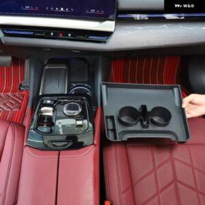 BMW 5シリーズ G60 2024 ABS ブラック 収納 ボックス 前中央ギア ボックス 水カップホルダー インテリア カーアクセサリー