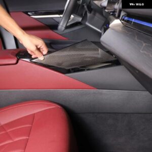 BMW 5シリーズ G60 2024 ABS カーボンカーセンター コントロール ティーカップサイド パネル トリム カバー インテリア アクセサリー