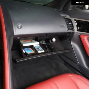ジャガー F-TYPE 2013-2022 ABS ブラック グローブ ボックス ディバイダー オーガナイザー 挿入 ボックス 二次 収納 カーア