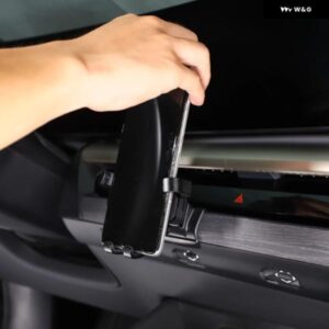 BMW 5シリーズ G60 2024 ABS ブラック自動車電話ホルダー 多機能 GPS ナビゲーションホルダー インテリア カーアクセサリー