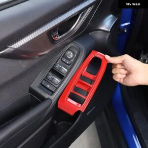 スバル WRX 2021-2024 ABS カーボン/マットブラック/レッドガラスリフトフレーム カバー トリム ステッカー カーアクセサリー