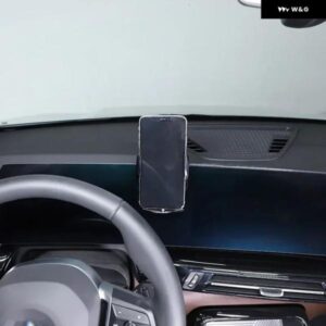 BMW X1 IX1 U11 2023-2024 ABS ブラック自動車電話ホルダー 画面固定ベースナビゲーション ブラケット ワイヤレス充電カーアクセサリー