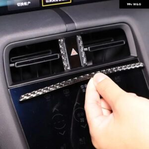 ポルシェ タイカン 2019-2022 ソフトカーボン中央 制御 エア アウトレット パネル トリム ステッカー カーアクセサリー